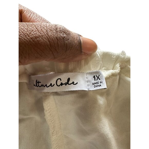 Womens Drawstring Shorts Textured Coastal Elastic Waist 1XL By Culture Code NWT - Picture 3 of 14